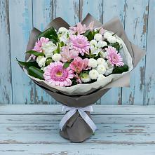 Букет цветов из:  Герберы, Альстромерии и Хризантемы #REPLACE_PRED# Гарболово