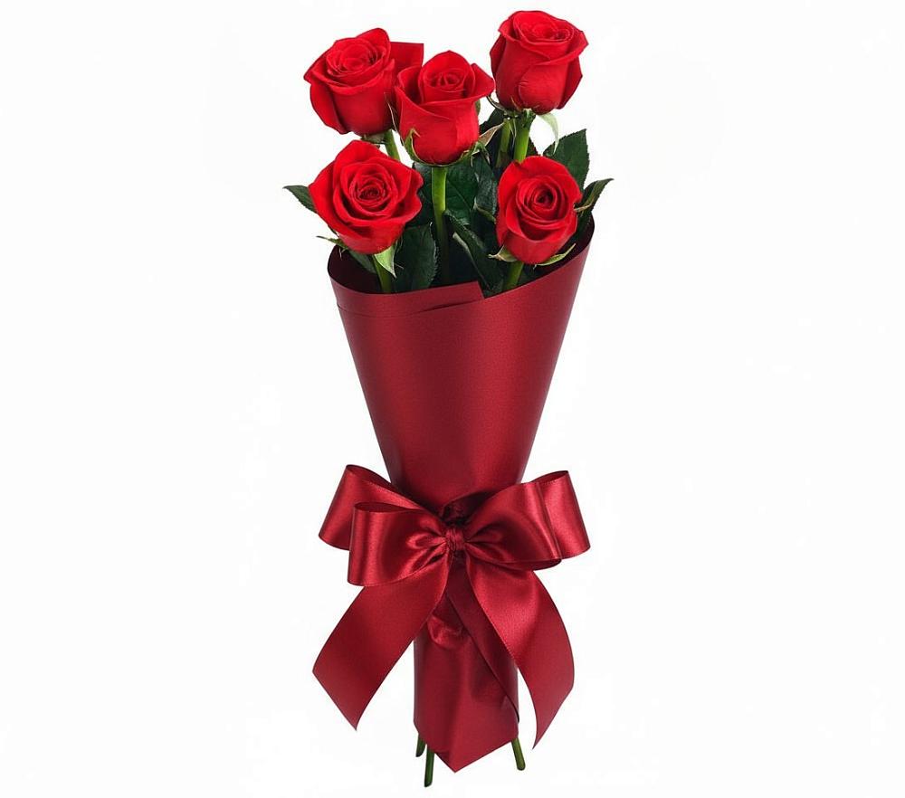 Букет 5 Красных роз Эдлесс Лав в Гарболово