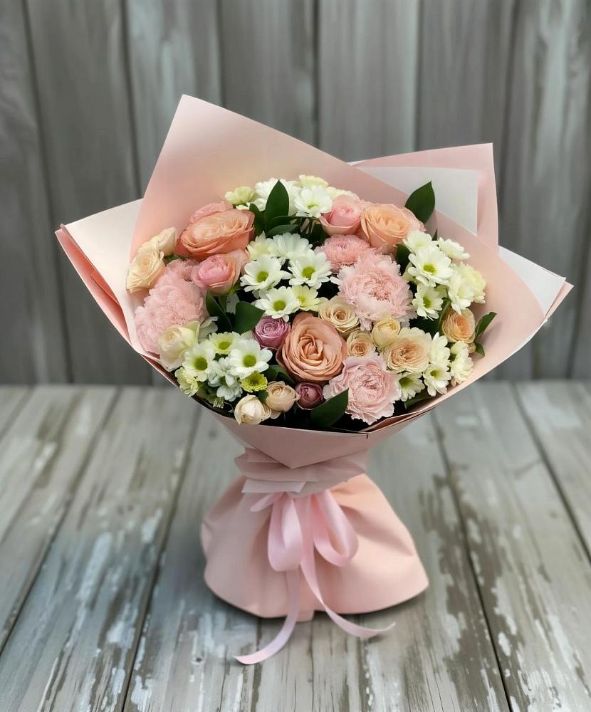 Букет цветов из: Гвоздики, Розы и Хризантемы в Гарболово