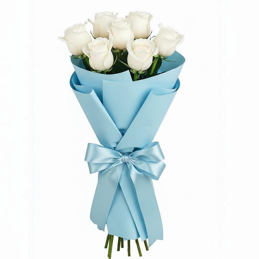 Букет 7 белых роз Проуд в Гарболово