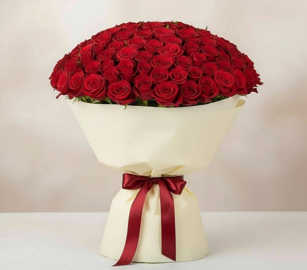 Букет 101 Красная роза Милано в Гарболово