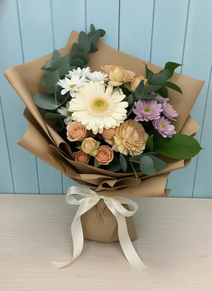 Букет цветов из: Герберы и Хризантемы в Гарболово