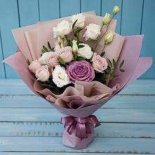 Букет цветов из:  Розы и Лизиантусы в Гарболово