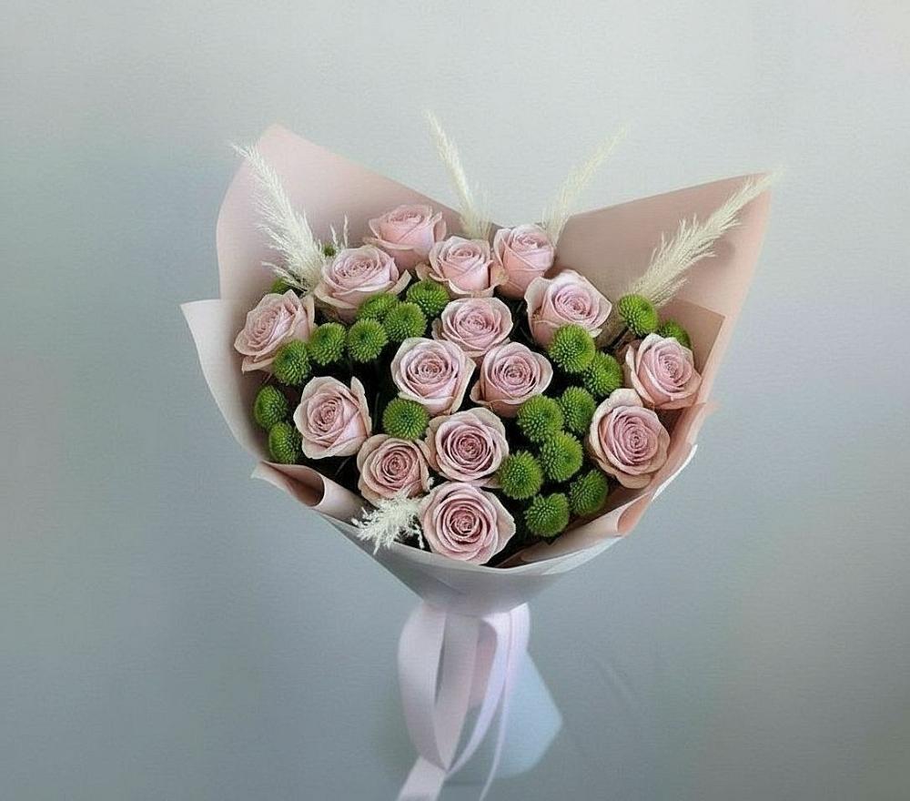 Букет цветов из: Розы и Хризантемы в Гарболово