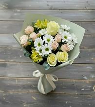 Букет цветов из:  Альстромерии, Розы и Хризантемы в Гарболово