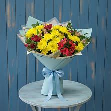 Букет цветов из:  Альстромерии и Хризантемы в Гарболово