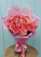 Букет 15 Розовых роз Равель в Гарболово